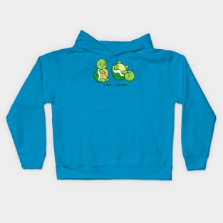 Cute Kawaii turtle who eats and sleeps Kids Hoodie